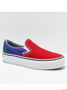 VANS Classic Colorblock Off The Wall Slip On Platform Sneakers
